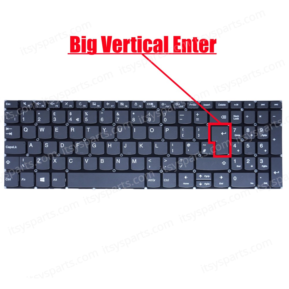 Laptop Keyboard for Lenovo IdeaPad S340-15IWL 81N8 S340-15IML 81NA S340-15API 81NC S340-15IIL 81VW 81WL 5CB0S18759 5CB0S18768 5CB0S18797 UK No Frame Gray ( SKU.40931UK )