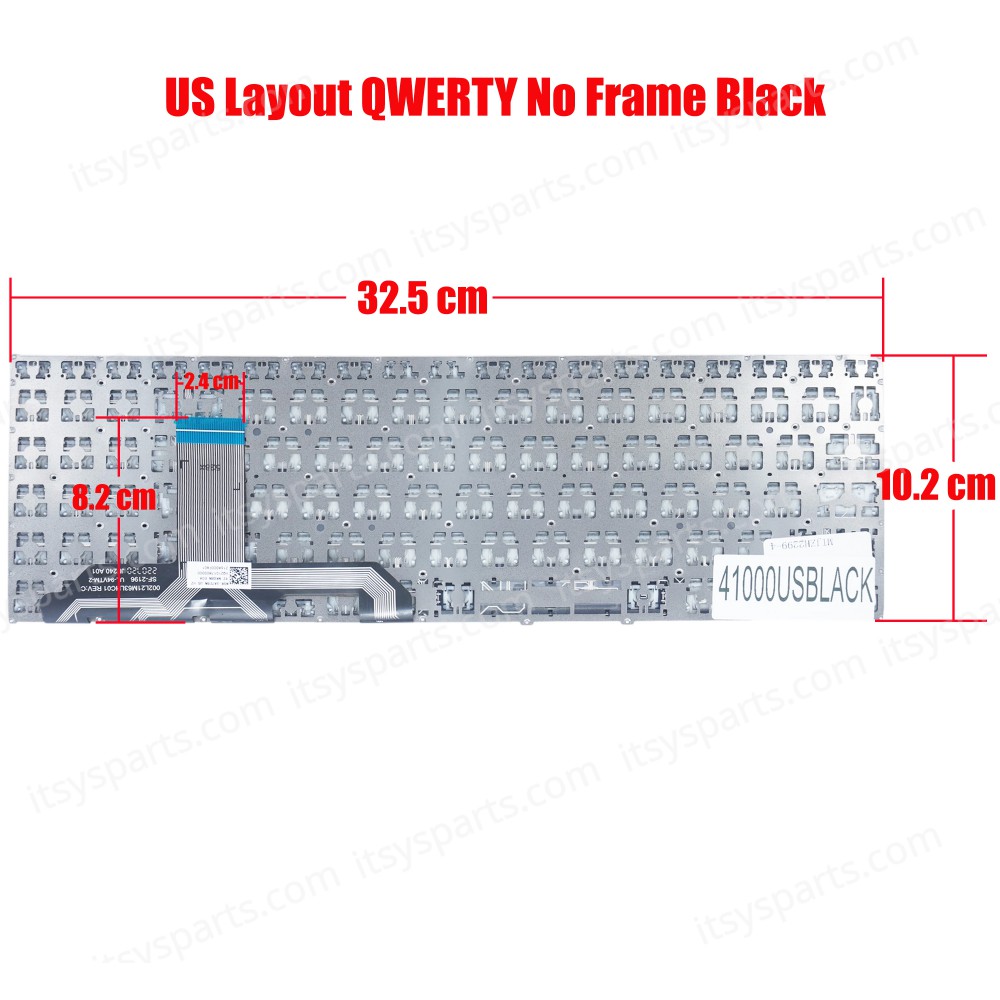 Laptop Keyboard for Asus Vivobook 15 X1502 X1502VA X1502ZA X1503 X1504 X1504ZA 90NB0ZB1-R30US0 0KNB0-512JLA00 0KN1-HD3LA13 9Z.NLHSU.41E US No Frame Black ( SKU.41000USBLACK )