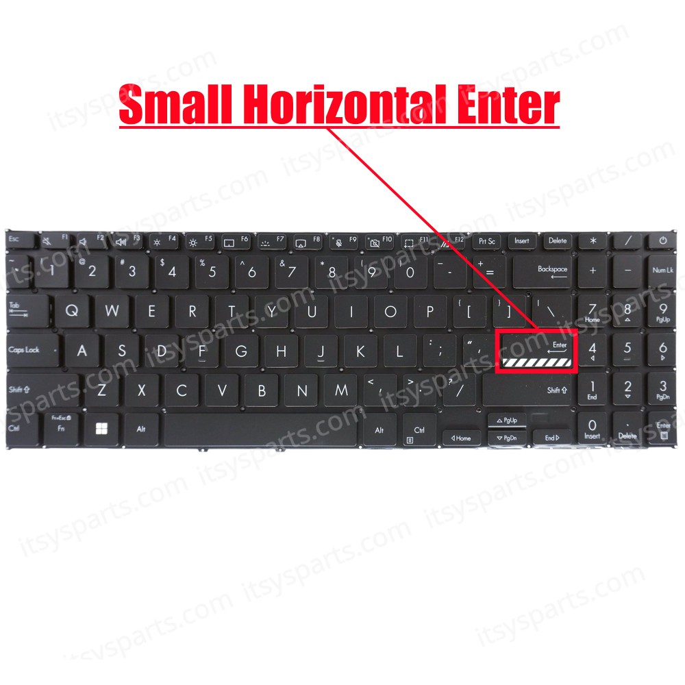 Laptop Keyboard for Asus Vivobook 15 X1502 X1502VA X1502ZA X1503 X1504 X1504ZA 90NB0ZB1-R30US0 0KNB0-512JLA00 0KN1-HD3LA13 9Z.NLHSU.41E US No Frame Black ( SKU.41000USBLACK )