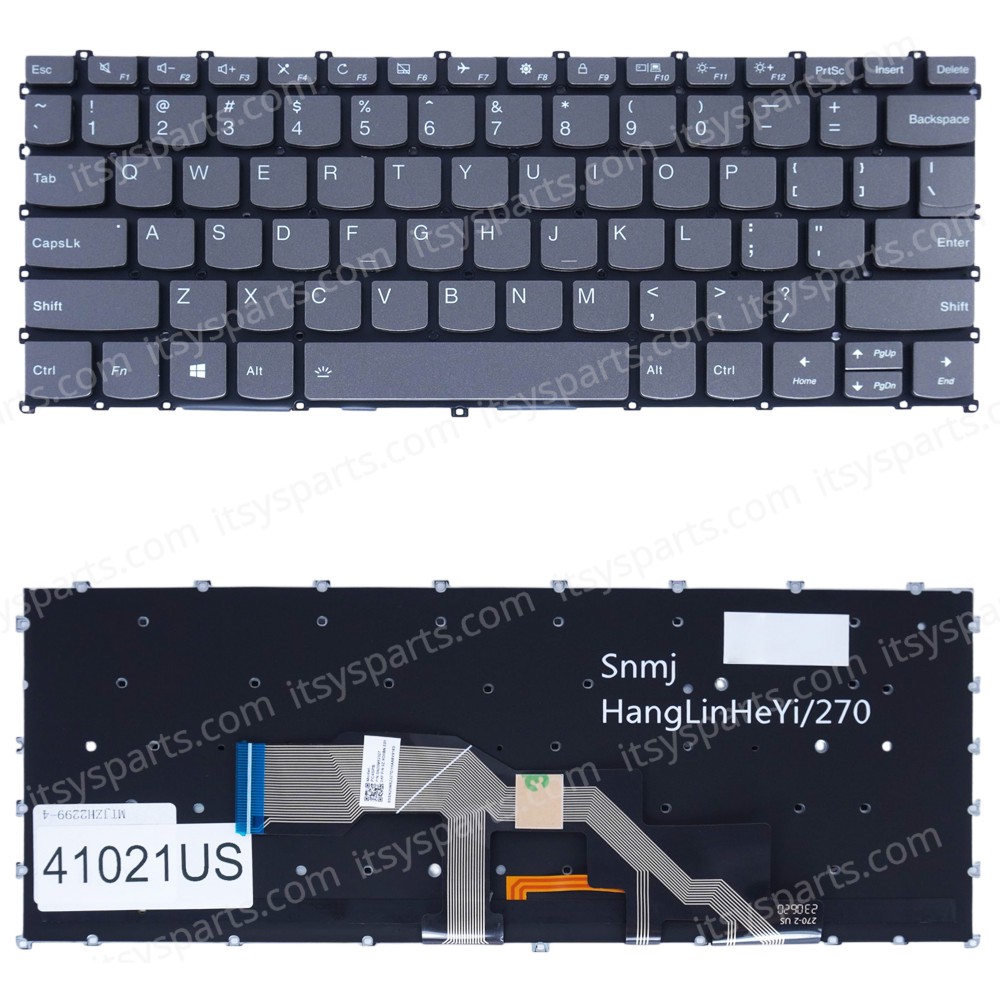 Laptop Keyboard for Lenovo IdeaPad S540-13ITL 82H1 S540-13IML 81XA S540-13API 81XC S540-13ARE 82DL 5CB1B24731 5CB1B24782 5CB0W43688 US No Frame Backlight Gray ( SKU.41021US )