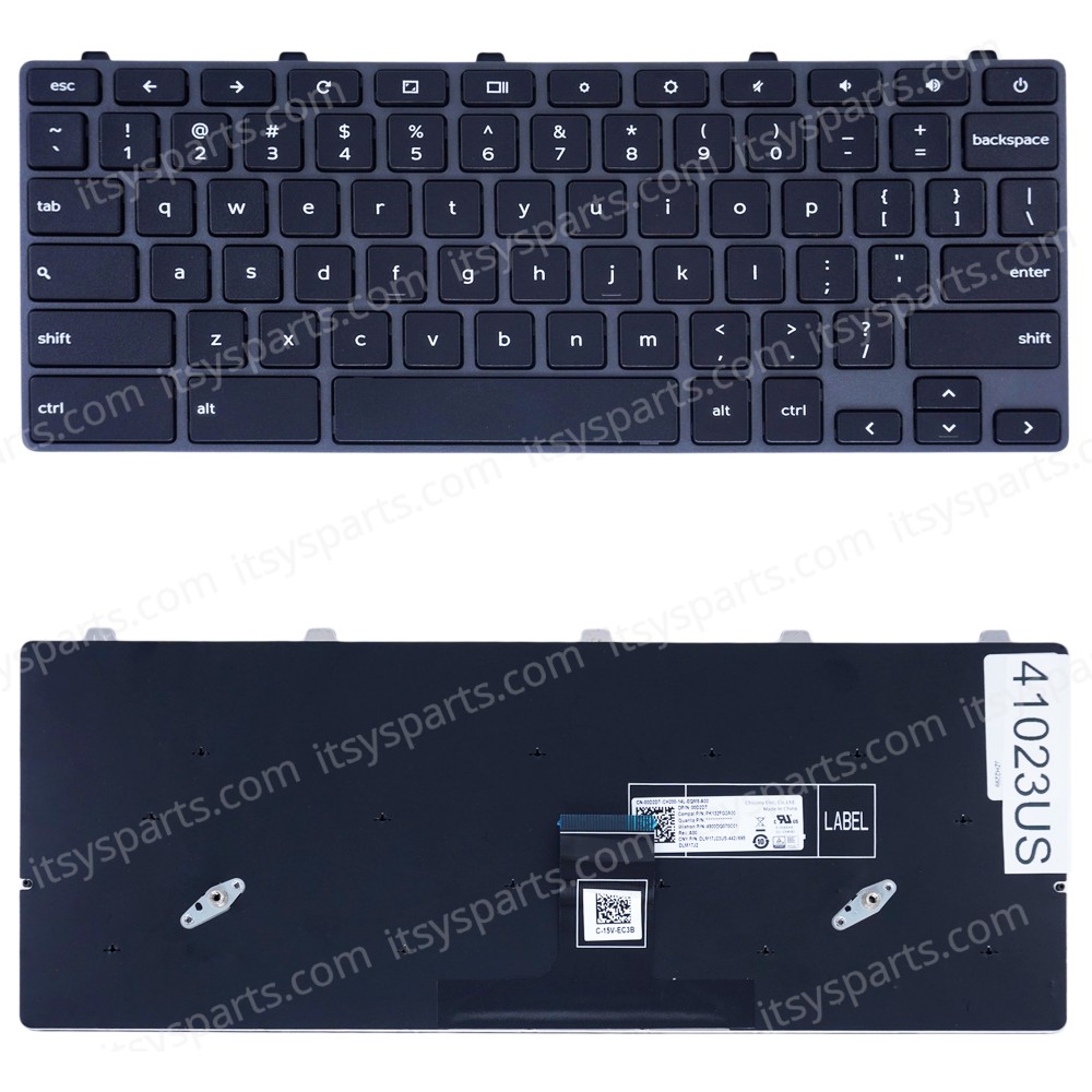 Laptop Keyboard for Dell Chromebook 11 5190 3100 3110 3400 0D2DT 00D2DT 3G0H0 03G0H0 2XD6T 02XD6T PK132FG2A00 DLM17J23US-442/698 with power button key US Black ( SKU.41023US )