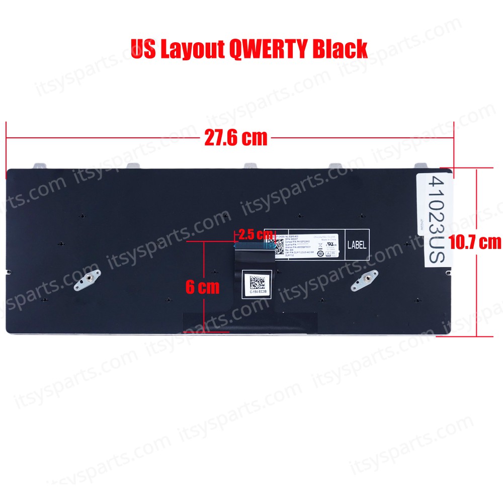 Laptop Keyboard for Dell Chromebook 11 5190 3100 3110 3400 0D2DT 00D2DT 3G0H0 03G0H0 2XD6T 02XD6T PK132FG2A00 DLM17J23US-442/698 with power button key US Black ( SKU.41023US )