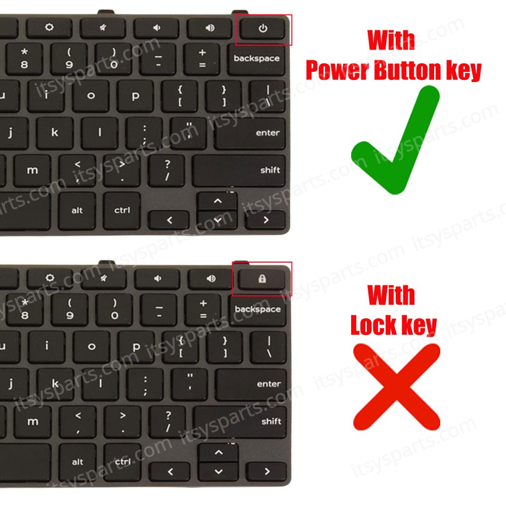 Laptop Keyboard for Dell Chromebook 11 5190 3100 3110 3400 0D2DT 00D2DT 3G0H0 03G0H0 2XD6T 02XD6T PK132FG2A00 DLM17J23US-442/698 with power button key US Black ( SKU.41023US )