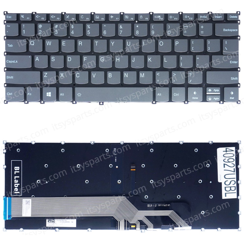 Laptop Keyboard for Lenovo IdeaPad S540-14IWL 81ND S540-14IML 81NF S540-14API 81NH PP2SB-US SN20T09377 PK132GE3B00 5CB0S17246 5CB0S17226 US No Frame Backlight Gray ( SKU.40927USBL )