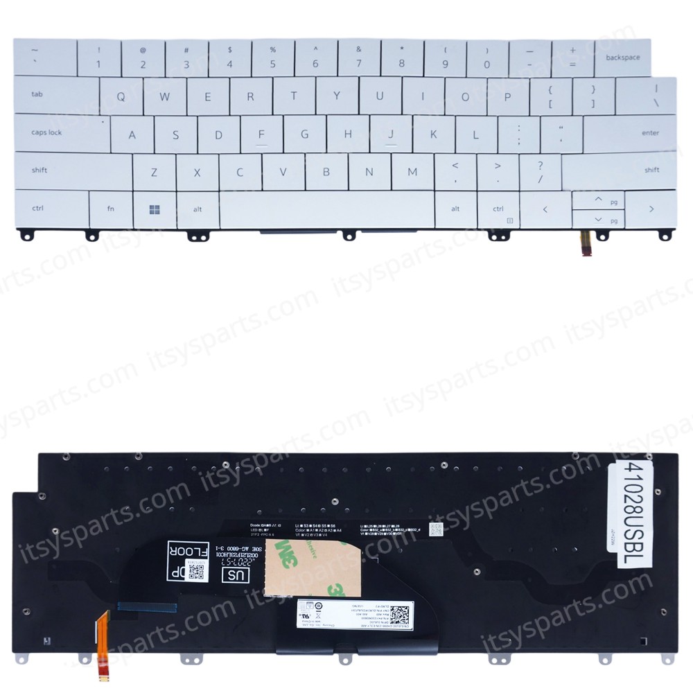 Laptop Keyboard for Dell XPS 13 Plus 9320 13-9320 9340 13-9340 J0J3C 0J0J3C 086YG6 86YG6 0M6VRM M6VRM 0G4KWX G4KWX US Backlight White ( SKU.41028USBL )