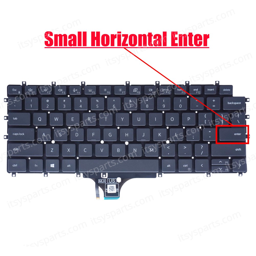 Laptop Keyboard for Dell Latitude 9510 2-in-1 9520 2-in-1 3R93D 03R93D 23PXK 023PXK G3CMD 1JHJY 01JHJY HJY3W 0HJY3W PK1330H1A00 PK132UH1A00 US No Frame Backlight Dark Gray ( SKU.41048US )