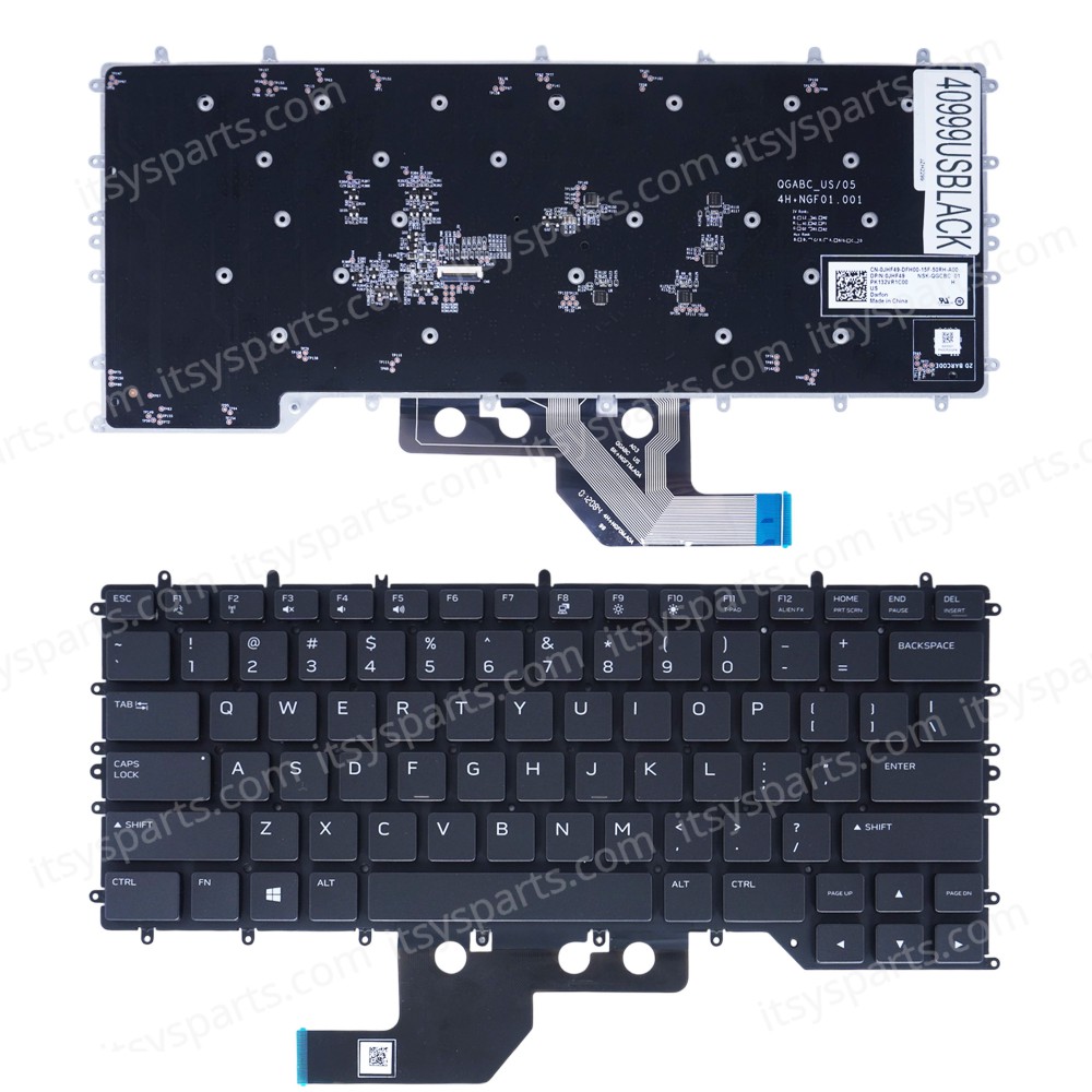 Laptop Keyboard for Dell Alienware M15 R3 M15 R4 M15 R2 N18E X15 R1 R2 2021 JHF49 0JHF49 09PW5H PK132KH1B01 J34Y0 US No Frame Per-key RGB Backlight Black ( SKU.40999USBLACK )