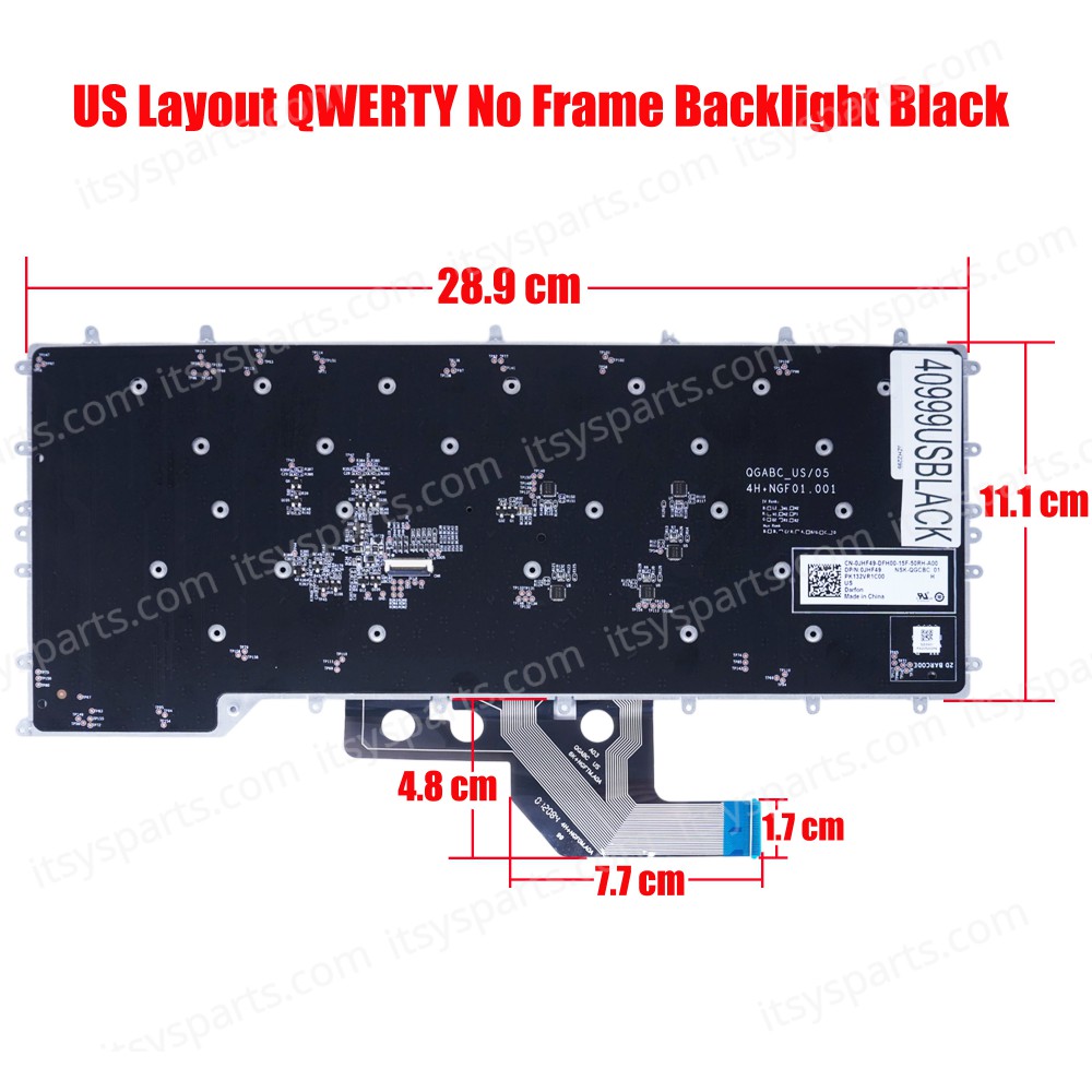 Laptop Keyboard for Dell Alienware M15 R3 M15 R4 M15 R2 N18E X15 R1 R2 2021 JHF49 0JHF49 09PW5H PK132KH1B01 J34Y0 US No Frame Per-key RGB Backlight Black ( SKU.40999USBLACK )
