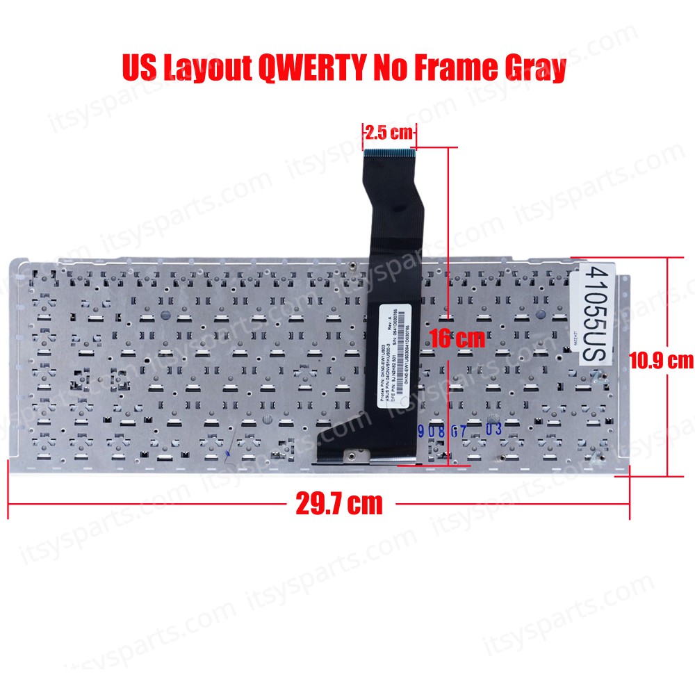 Laptop Keyboard for Asus UX30 UX30S UX30D UX30L UX30A A9T A9RP X51R 0KN0-EW1US03 04GNVS1KUS00-3 9J.N2K82.50 9J.N2K82.501 US No Frame Gray ( SKU.41055US )
