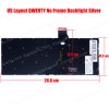 Laptop Keyboard for Xiaomi Mi AIR 12 12.5" 161201-01 TM1607 MK10000005661 6037B0127601 9Z.ND6BV.001 NSK-Y10BV 01 US No Frame Backlight Silver ( SKU.41083USBL )