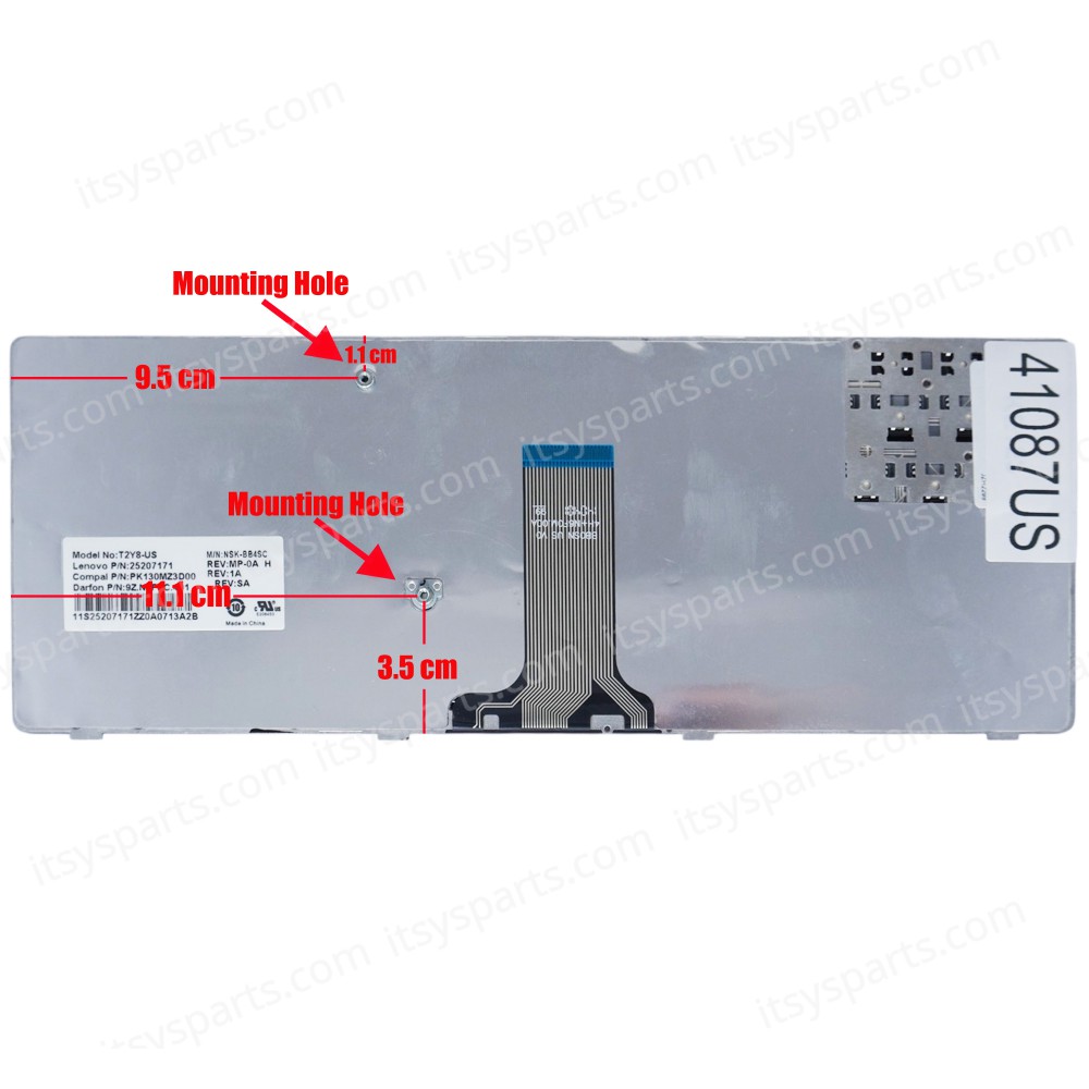 Laptop Keyboard for Lenovo Ideapad Y480 Y480A Y480M Y480N Y480P T2Y8-US 9Z.N6FSC.401 NSK-BB4SC 25207171 25207203 25207212 25207109 25207140 US Black ( SKU.41087US )