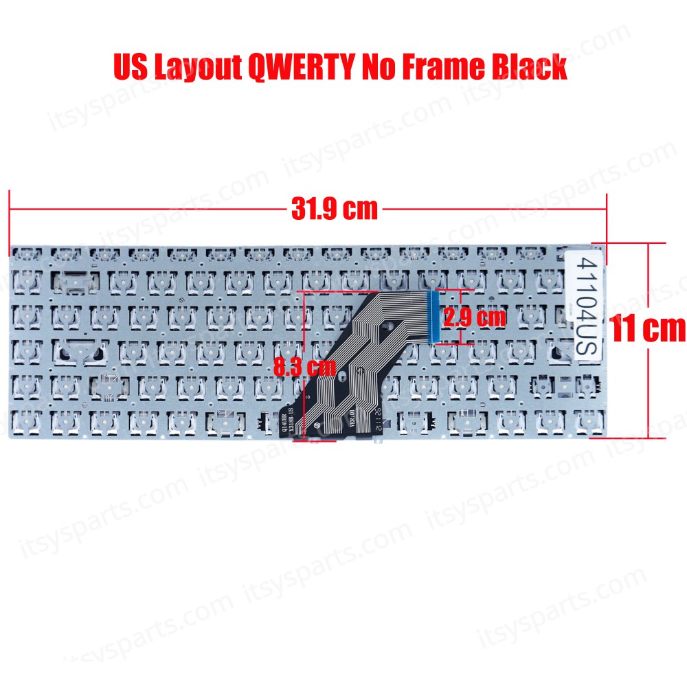 Laptop Keyboard for Compaq Presario CQ-27 CQ27 P421 Zyrex Pro A7410 Q14UHR X318B 211126 XK-HS261 MB3181015 MB3181014 XK-HS272 US No Frame Black ( SKU.41104US )