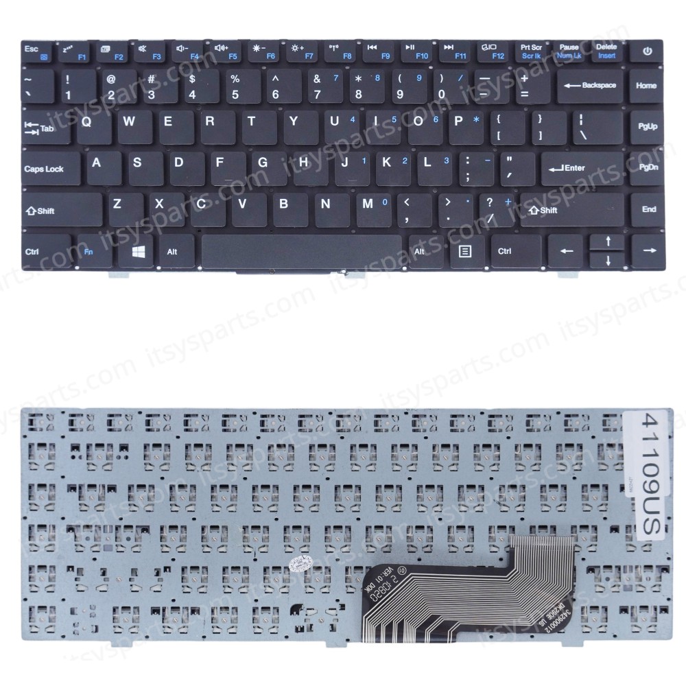 Laptop Keyboard for UMAX VisionBook 13Wa Ultra UMM23013U PRIDE-K3789 DK290E 342900012 AXIOO MyBook 14E Walton Prelude A9400 US No Frame Black ( SKU.41109US )