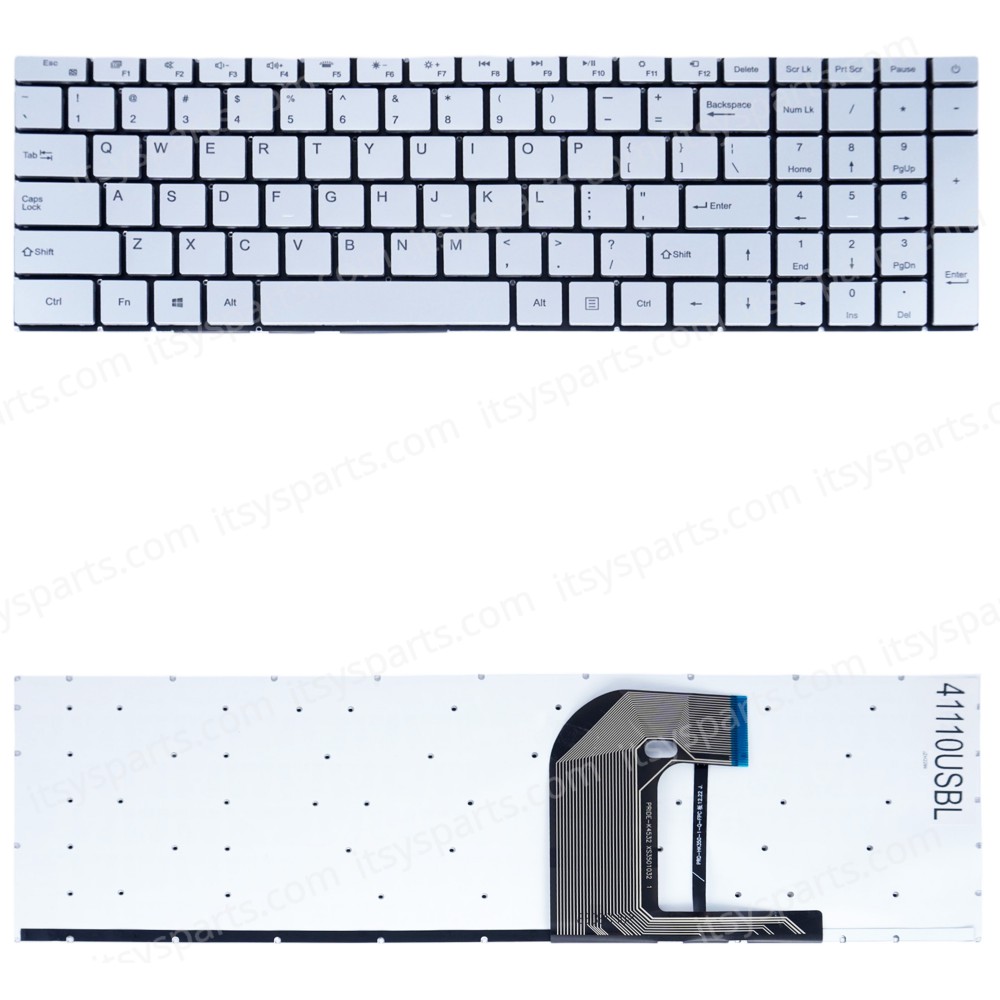 Laptop Keyboard for IRU Z15X C15X C15S Q15A Z15F Q15S Q15A Z15F Q15A Q15F Q15S XS3501032 PRIDE-K4532 F0006-032 MB3501032 XK-HS287 US No Frame Backlight Silver ( SKU.41110USBL )