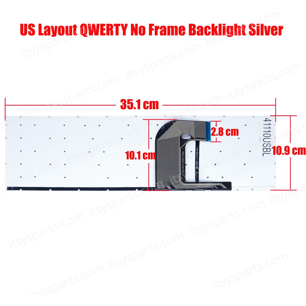 Laptop Keyboard for IRU Z15X C15X C15S Q15A Z15F Q15S Q15A Z15F Q15A Q15F Q15S XS3501032 PRIDE-K4532 F0006-032 MB3501032 XK-HS287 US No Frame Backlight Silver ( SKU.41110USBL )