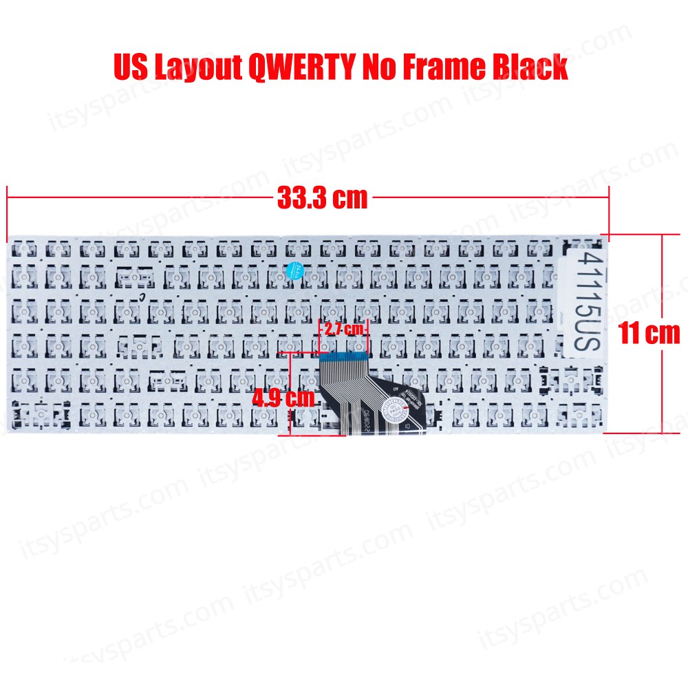 Laptop Keyboard for Hasee Kingbook X55A1 HINS01 X57A1 X57S1 X55S1 XK-HS127 MB3301006 US No Frame Black ( SKU.41115US )