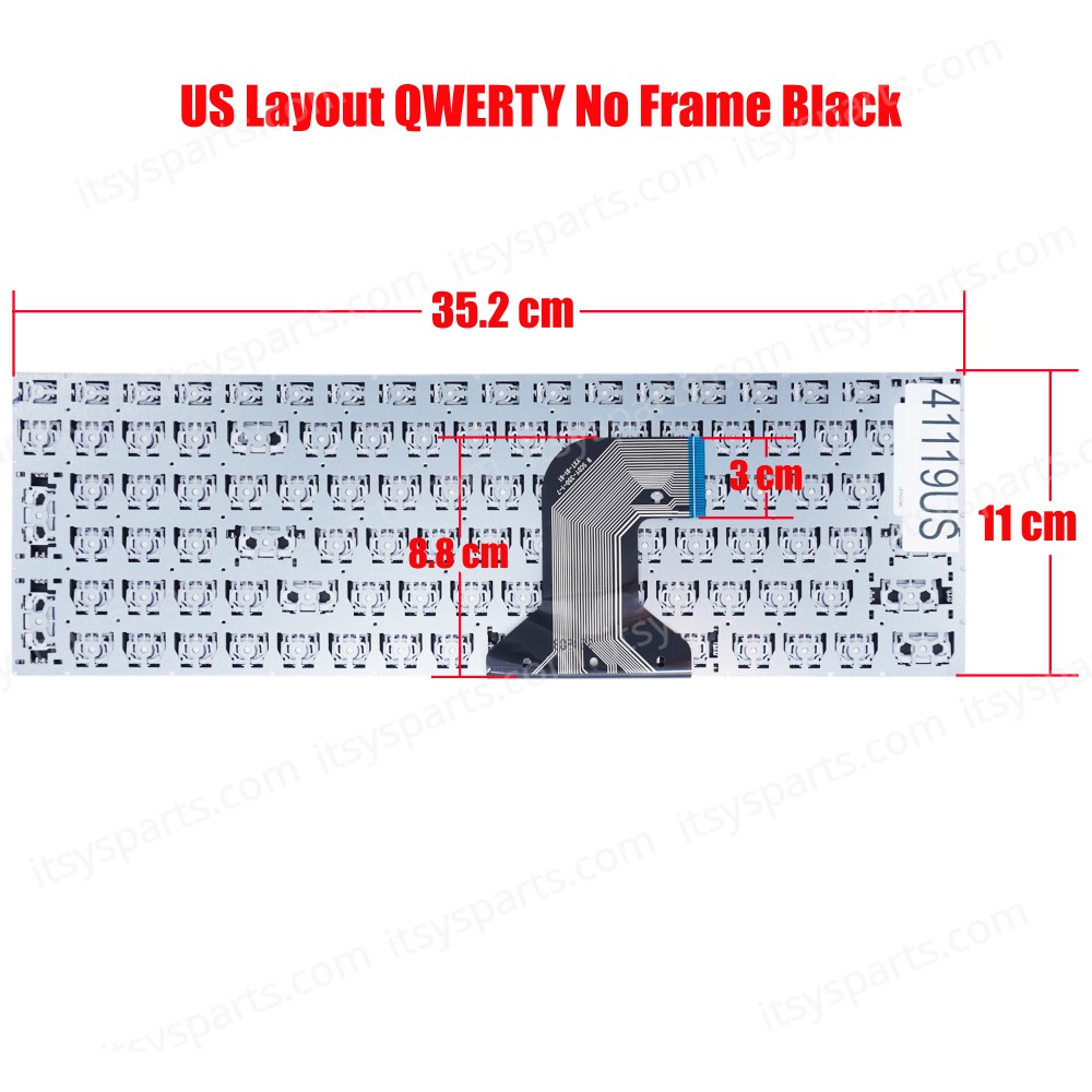 Laptop Keyboard for Teclast F15 Plus 2 YXT-91-41 YXT-91-61 SCDY-350-1-7 MB3501015 XK-GS173 US No Frame Black ( SKU.41119US )