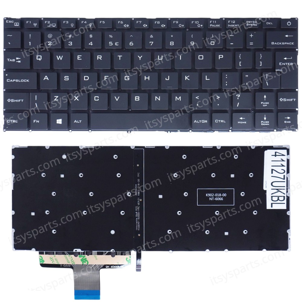 Laptop Keyboard for Mechrevo S1 PRO-01 S2 PRO-01 S3 PRO-01 6066A D-5BB4U UΚ No Frame Backlight Black ( SKU.41127UKBL )