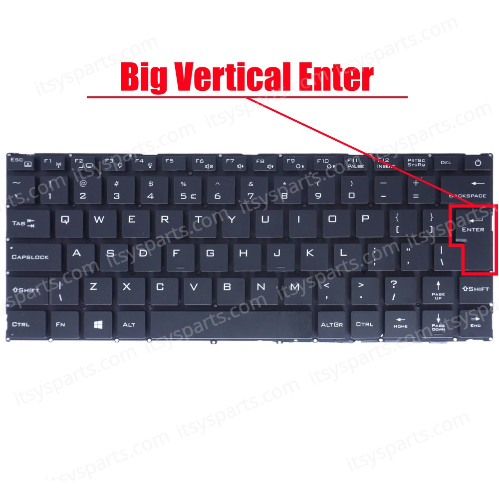 Laptop Keyboard for Mechrevo S1 PRO-01 S2 PRO-01 S3 PRO-01 6066A D-5BB4U UΚ No Frame Backlight Black ( SKU.41127UKBL )