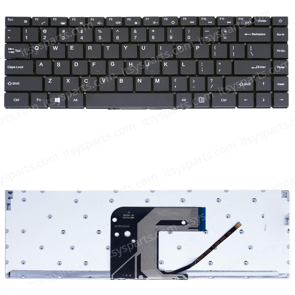 Laptop Keyboard for BMAX YU141 XK-HS409 MB3151053 D0K-V6311E MB2981004 XK-HS124 ZX-275-2 YX-3615 W201904012 HS409 DOK D0K-V6331E US No Frame Backlight Gray ( SKU.41132USBL )