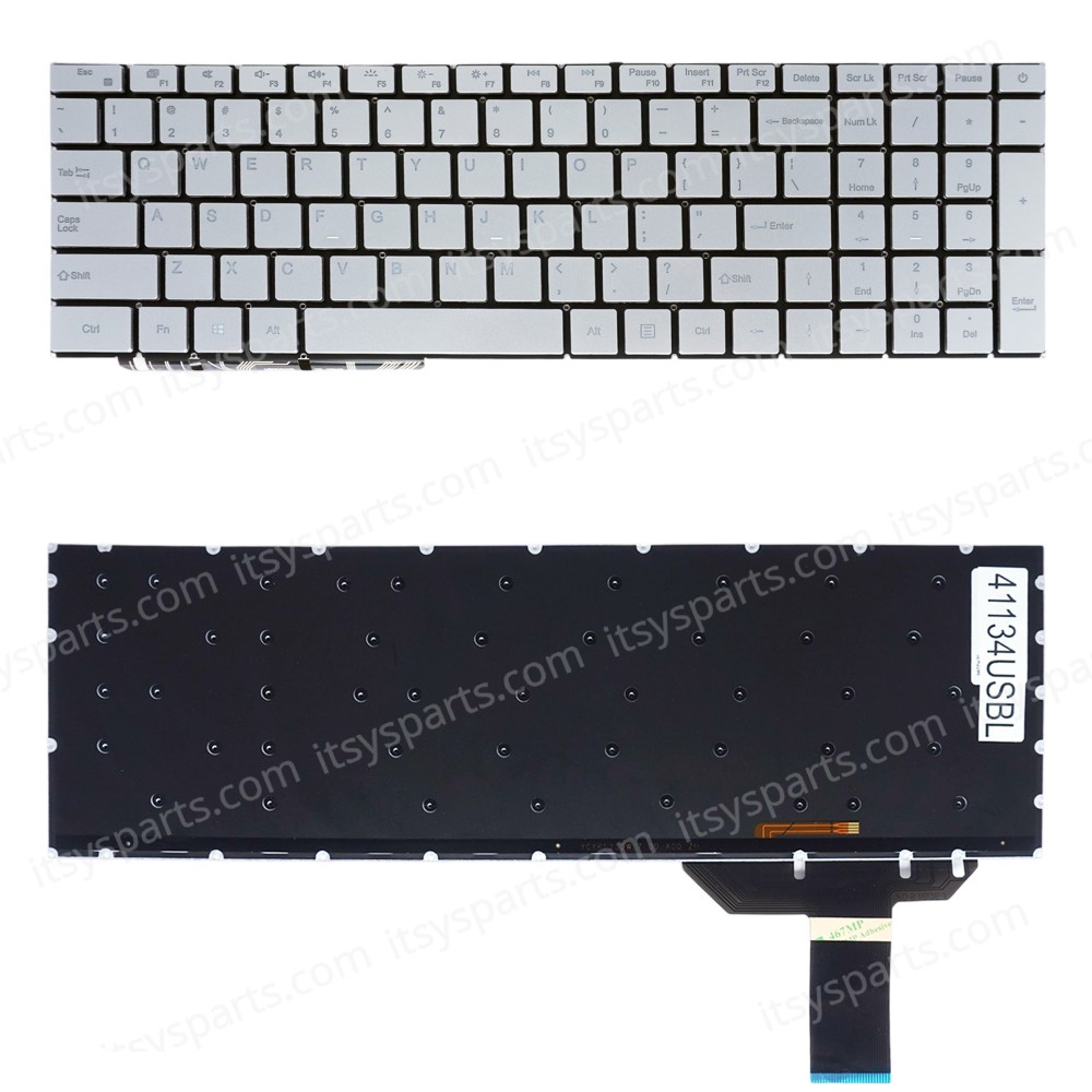 Laptop Keyboard for FEEDME F9 PRO MB3501005 F0006-005 XK-HS109 US No Frame Backlight Silver ( SKU.41134USBL )