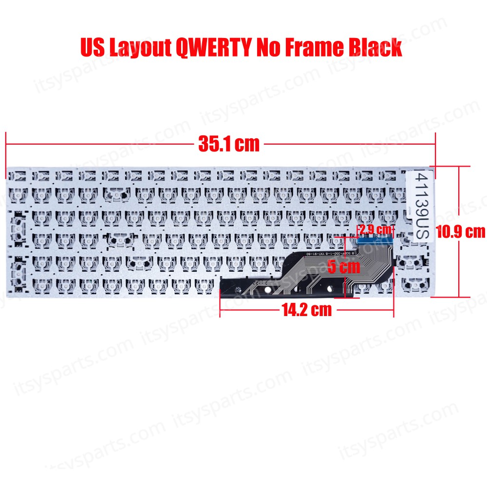 Laptop Keyboard for Teclast F15 Plus 2 TE10 F8WIFI ver2 SCDY-350-1-11 YXT-91-45 SCDY-350-1-8 YXT-91-60 US No Frame Black ( SKU.41139US )