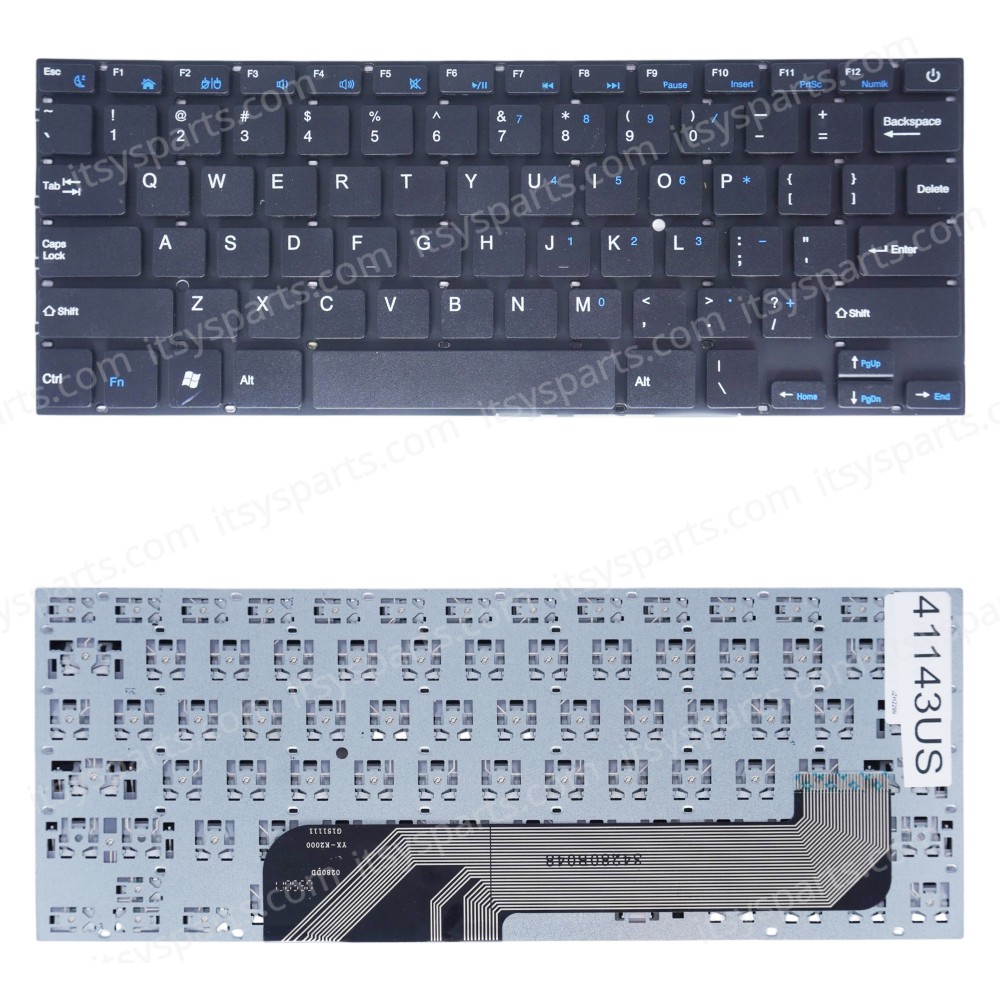 Laptop Keyboard for Prestigio Smartbook PSB141A YX-K2000 G151111 34280B048 028DD Onda Xiaoma 41 141A 141A02 141A03 PSB141A01BFW_RB_CIS US No Frame Black ( SKU.41143US )