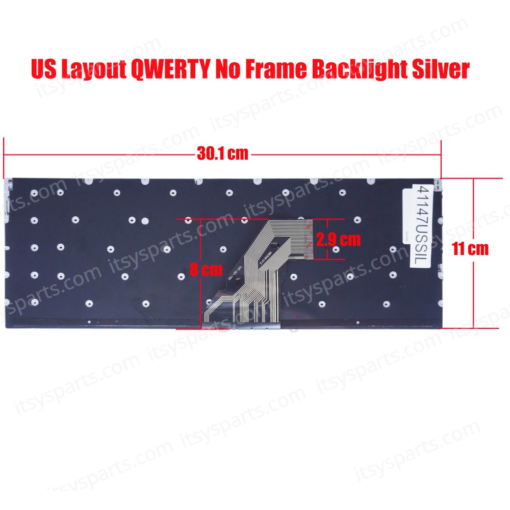 Laptop Keyboard MB3081012 YXT-93-192 US No Frame Backlight Silver ( SKU.41147USSIL )