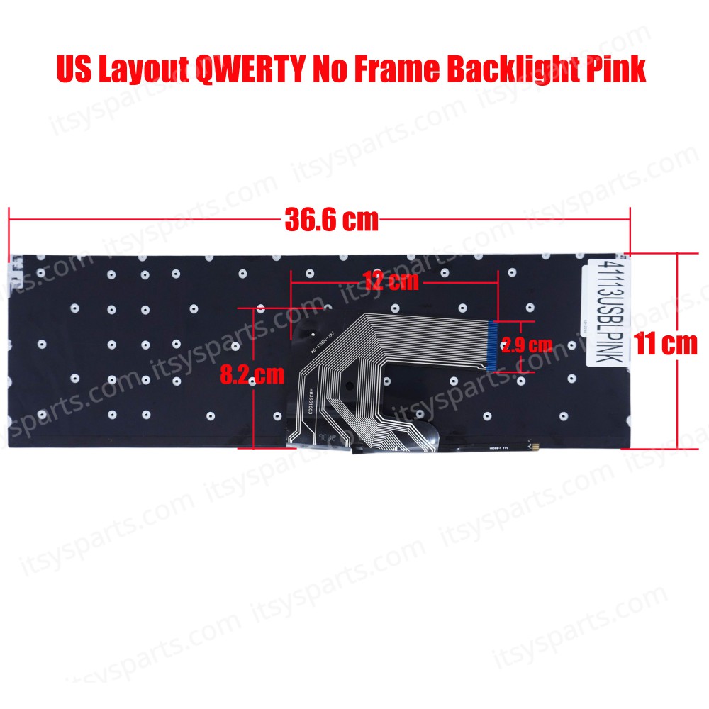 Laptop Keyboard for Ultrabook Teclast F15S 15.6' Teclast F15 Plus MB3661003 YXT-NB93-94 MB3661001 G154GPJ41 PRIDE-K3908 X317A US No Frame Backlight Pink ( SKU.41113USBLPINK )