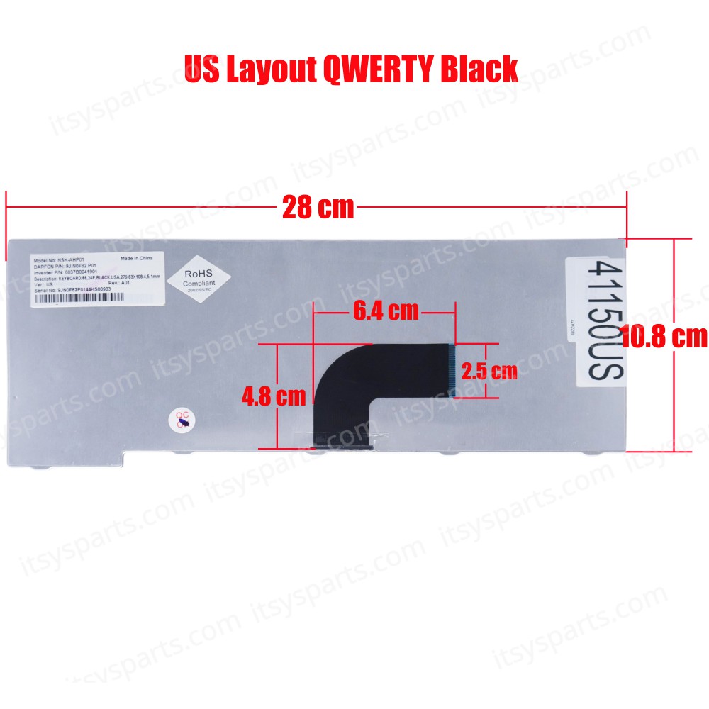 Laptop Keyboard for BenQ Joybook Lite U121 U121W U121-LC01 9J.N0F82.P01 9J.N0F82.P1D 9J.N0F82.P0M 9JN0F82P0M 6037B0041901 NSK-AHP1D US Black ( SKU.41150US )