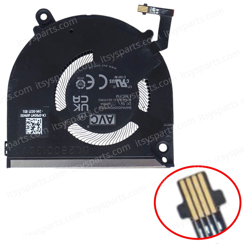 Laptop CPU Cooling Fan for Dell Latitude 14 9000 9440 14-9000 14-9440 2-in-1 L9440 BAPA0505R5HY016 EG50040S1-CV00-S9A DC280012XSL DC280012XVL 0F90WT F90WT 4pin ( SKU.81368 ) Laptop CPU Cooling Fan for Dell Latitude 14 9000 9440 14-9000 14-9440 2-in-1 L9440 BAPA0505R5HY016 EG50040S1-CV00-S9A DC280012XSL DC280012XVL 0F90WT F90WT 4pin ( SKU.81368 )