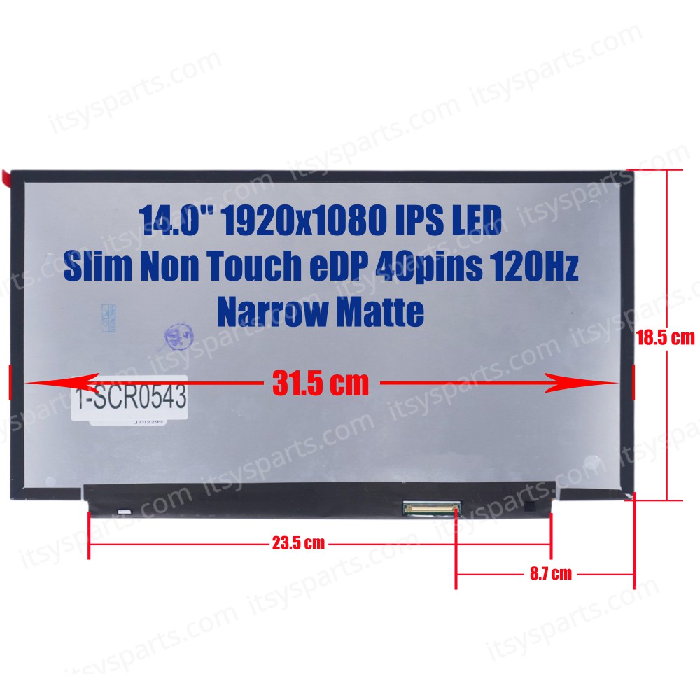 Laptop Screen monitor for HP Elitebook 840 G5 745 G5 ZBook 14u G5 2GY22AV 14.0'' 1920x1080 FHD IPS Slim Non Touch eDP 40pins 120Hz Matte ( SKU.1-SCR0543 )