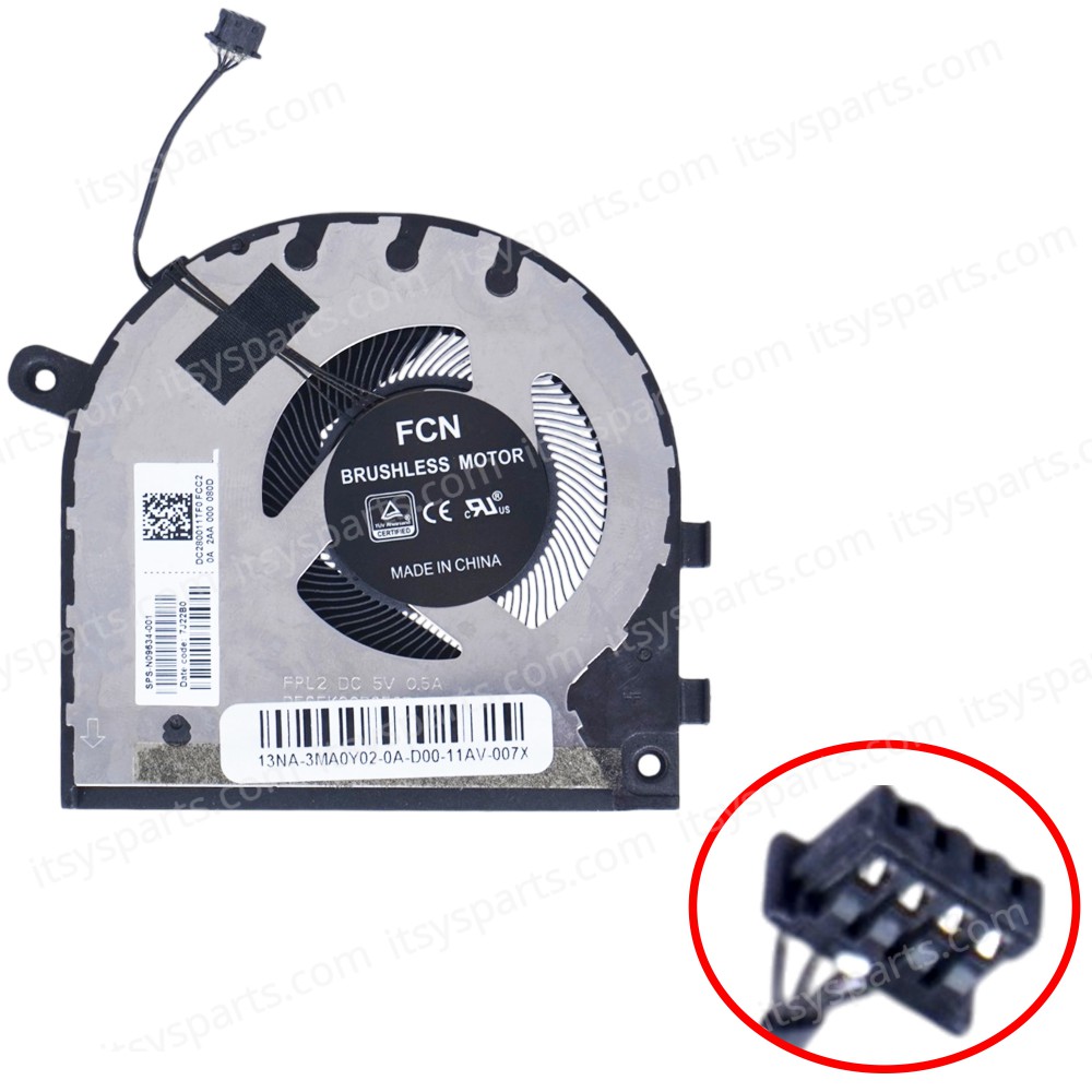 Laptop GPU Cooling Fan for HP Envy x360 15-EW 15-EY 15T-EW 15Z-EY 15-EW0013DX N09634-001 TPN-C157 TPN-C158 DC280011TF0 EG50060S1-C610-S9A 4pin ( SKU.81406 ) Laptop GPU Cooling Fan for HP Envy x360 15-EW 15-EY 15T-EW 15Z-EY 15-EW0013DX N09634-001 TPN-C157 TPN-C158 DC280011TF0 EG50060S1-C610-S9A 4pin ( SKU.81406 )