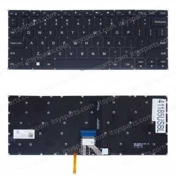 Laptop Keyboard for Zhiguang Unis 14T 14T0019 NSK-5A0ABC 9Z.NJUBC.A01 PK133KS1A00 US No Frame Backlight Βlack ( SKU.41185USBL )