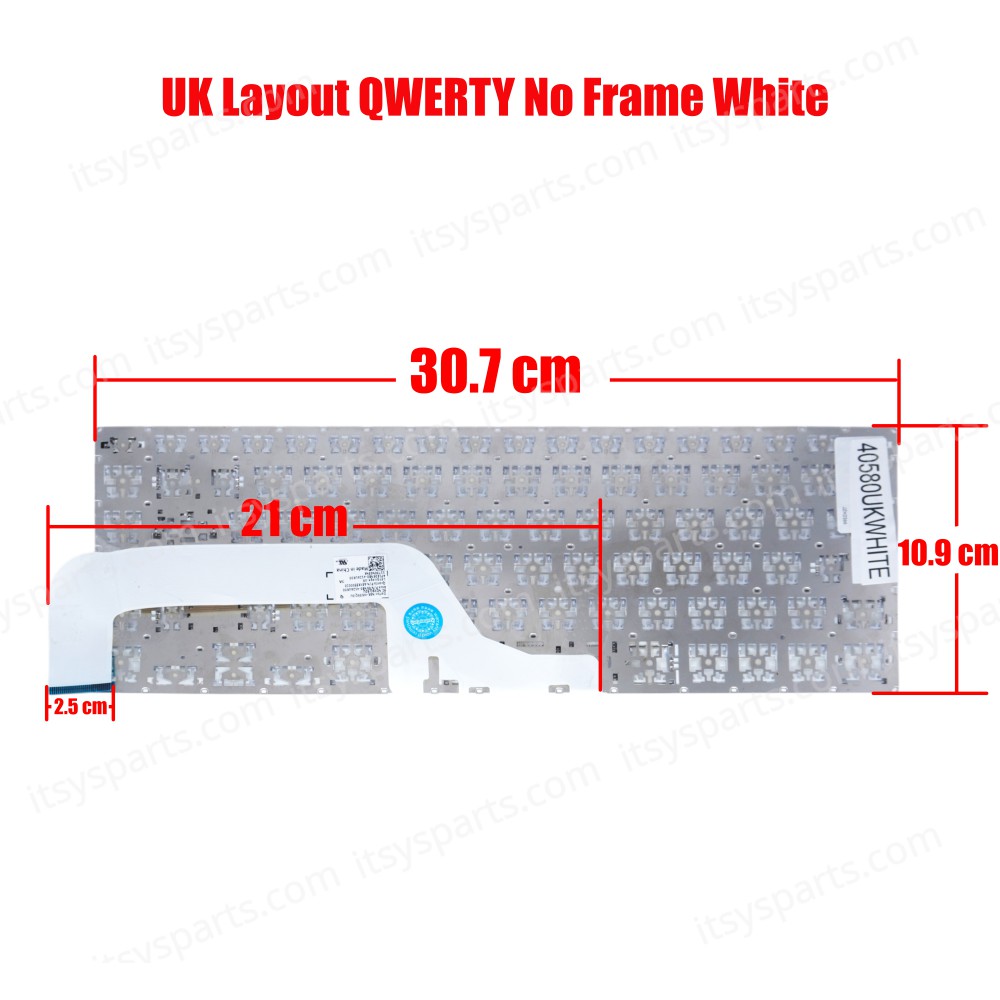 Laptop Keyboard for ASUS VivoBook 15 X505 X505B X505BA X505BP X505Z X505ZA F505 F505BA F505BP F505ZA UK No Frame White ( SKU.40580UKWHITE )