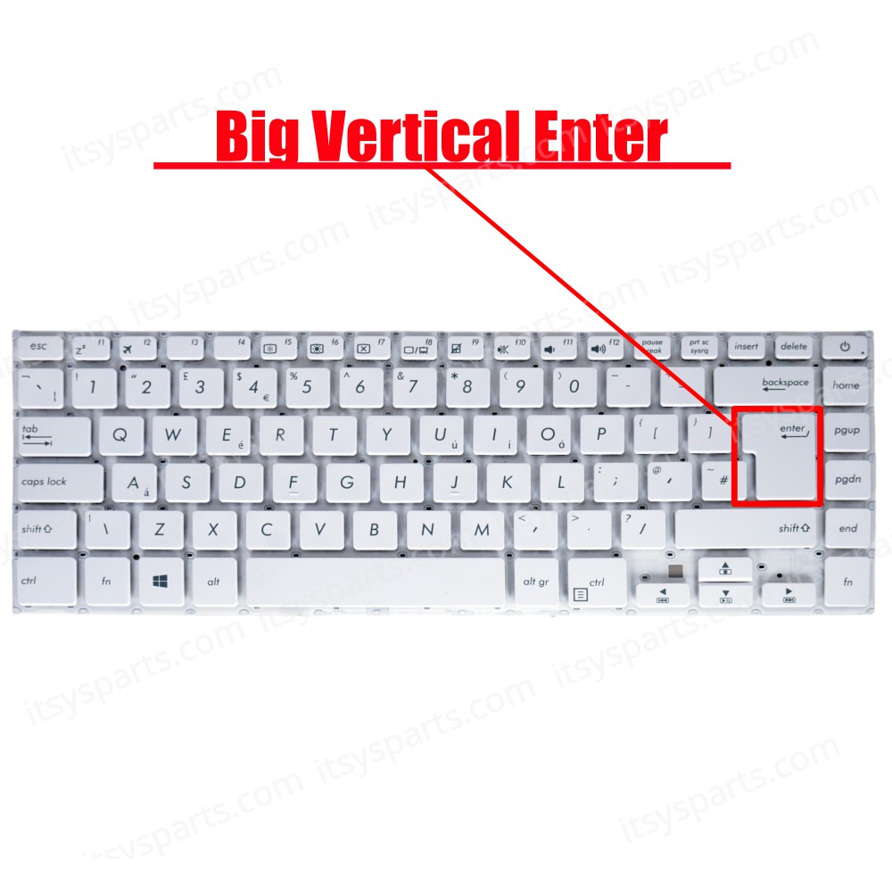 Laptop Keyboard for ASUS VivoBook 15 X505 X505B X505BA X505BP X505Z X505ZA F505 F505BA F505BP F505ZA UK No Frame White ( SKU.40580UKWHITE )