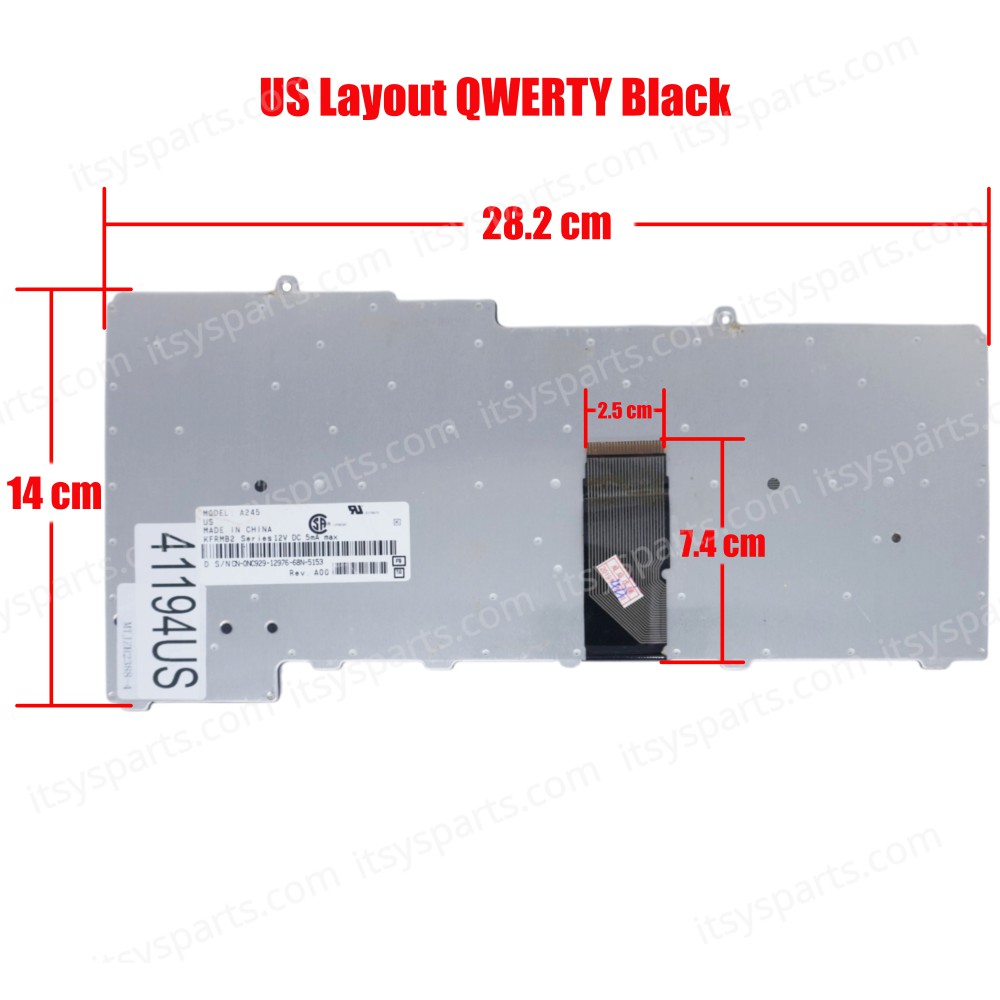 Laptop Keyboard for Dell Inspiron 630M 640M 6400 9400 E1405 E1505 E1705 1501 NC929 0NC929 0CG055 A245 NSK-D5A0R US Black ( SKU.41194US )