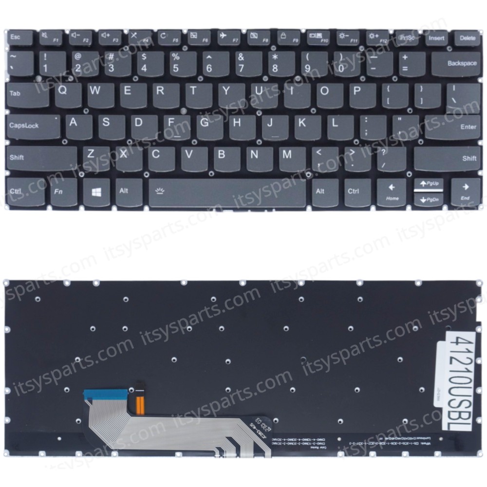 Laptop Keyboard for Lenovo IdeaPad 730S-13IWL 81JB0007US 81JB0008US 5CB0S72888 5CB0S95082 PD4SXB-US SN20R3897 US No Frame Backlight Gray ( SKU.41210USBL )