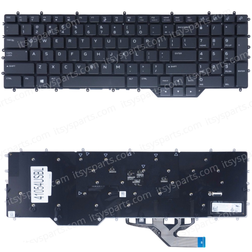 Laptop Keyboard for Dell Alienware M17 R2 M17 R3 0CNTHF CNTHF 0J9M9X J9M9X H8FJC 0H8FJC PK132VQ1A00 NSK-QUABC PK132VQ2A00 US No Frame Backlight Black ( SKU.41054USBL )