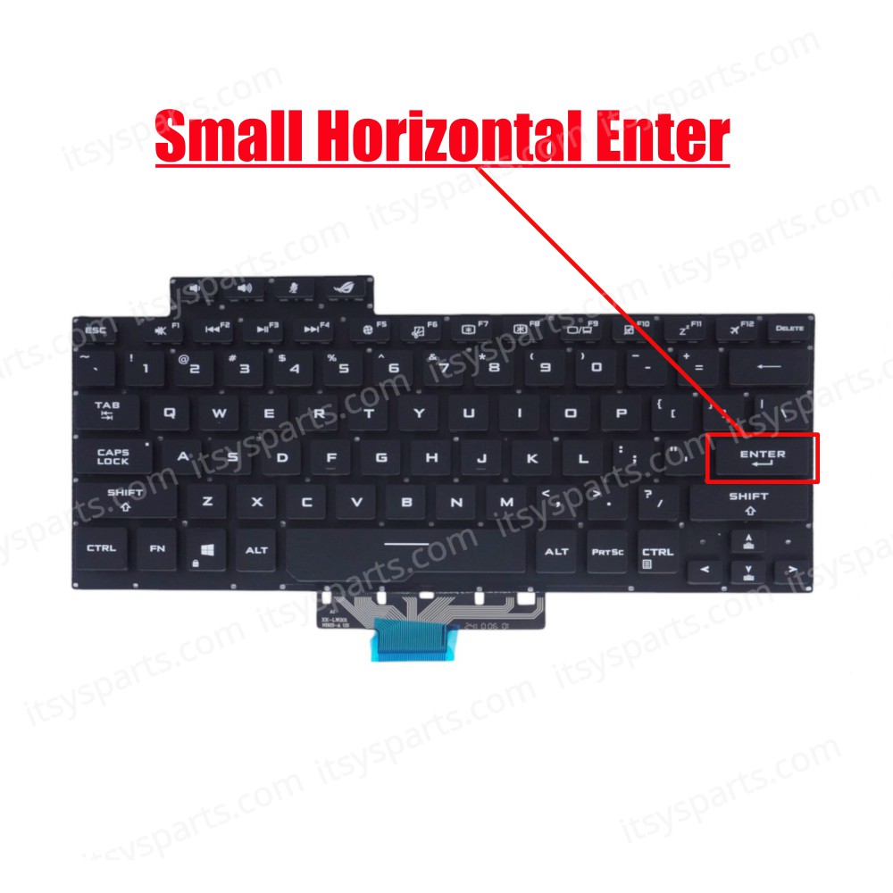 Laptop Keyboard for Asus ROG Zephyrus G14 GA401 GA401I GA401IV GA401Q GA401QM GA401U 90NR03F2-R31 90NR03F3-R31 90NR03F3-R31US0 90NR03F3-R31US1 US No Frame Backlight Black ( SKU.41214USBL )