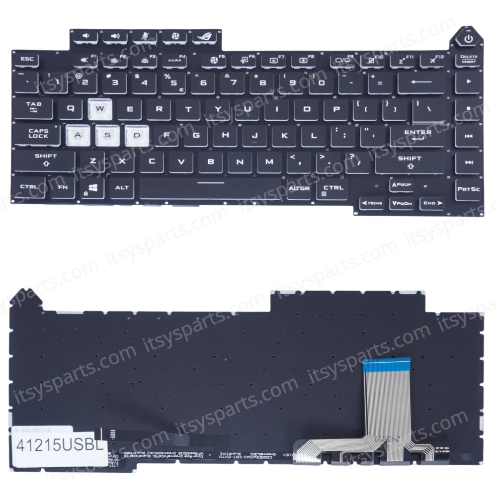 Laptop Keyboard for Asus ROG Strix G15 G513 G513Q G513IR G513QY G513QY-2C G513QM 0KBR0-4810US00 0KNR0-481KUS00 US No Frame RGB Backlight Black ( SKU.41215USBL )