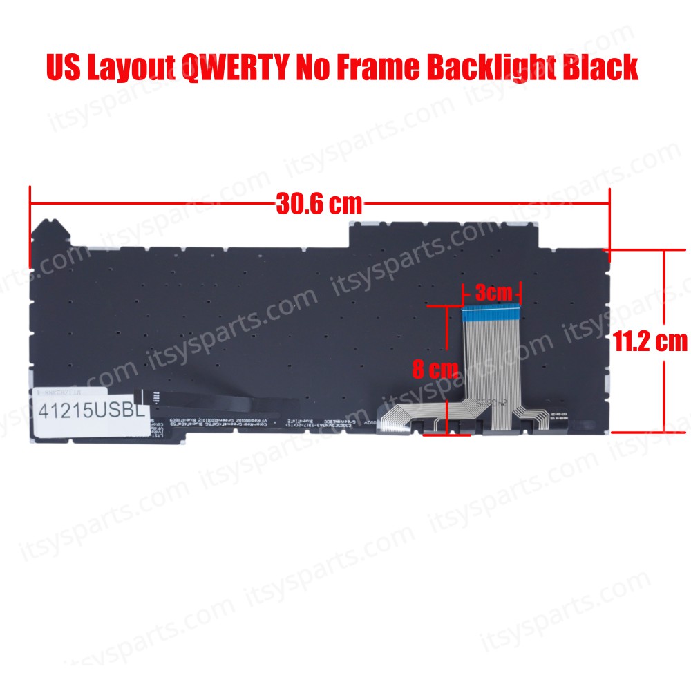 Laptop Keyboard for Asus ROG Strix G15 G513 G513Q G513IR G513QY G513QY-2C G513QM 0KBR0-4810US00 0KNR0-481KUS00 US No Frame RGB Backlight Black ( SKU.41215USBL )
