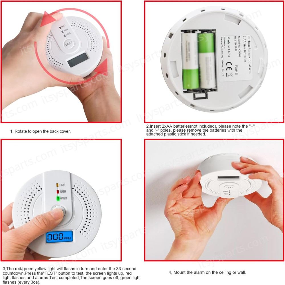 Carbon Monoxide Smoke Detector ‎‎WJ-CO605 ( SKU.1-PER0056 )