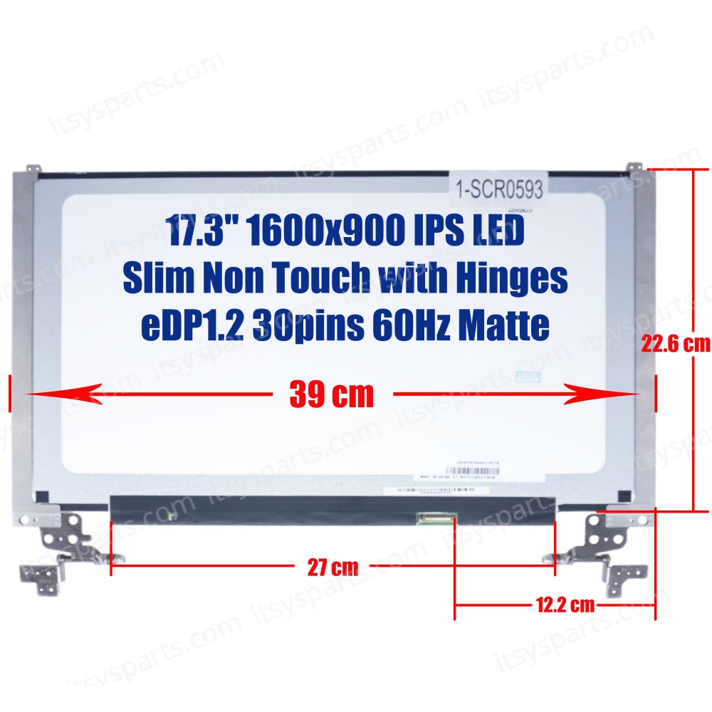 Laptop Screen monitor for Lenovo IdeaPad 3-17IML05 81WC NT173WDM-N15 5D10S39640 17.3'' 1600x900 HD+ IPS LED Slim Non Touch with Hinges 60% NTSC eDP1.2 30pins 60Hz Matte ( SKU.1-SCR0593 ) Laptop Screen monitor for Lenovo IdeaPad 3-17IML05 81WC NT173WDM-N15 5D10S39640 17.3'' 1600x900 HD+ IPS LED Slim Non Touch with Hinges 60% NTSC eDP1.2 30pins 60Hz Matte ( SKU.1-SCR0593 )