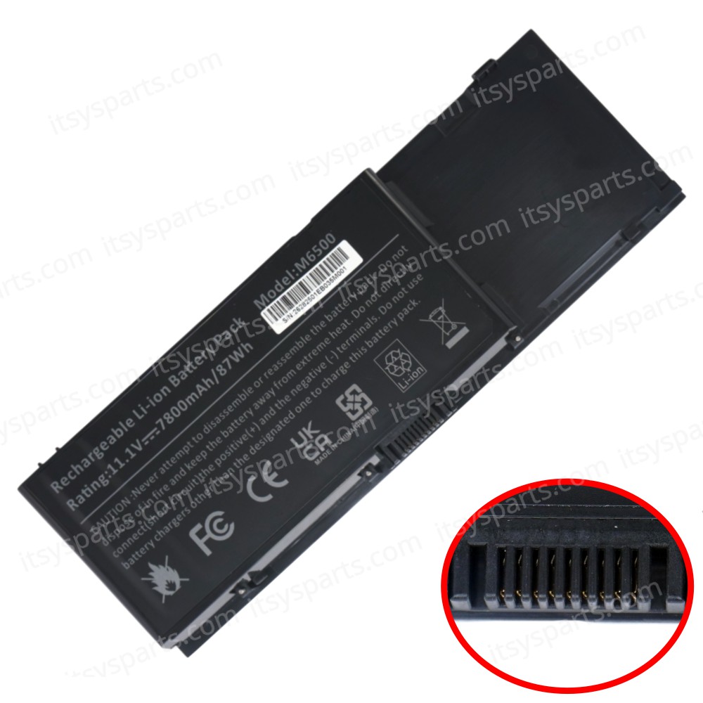 Laptop Battery for Dell Precision M6400 M6500 M2400 M4400 Covet DW554 G102C 8M039 08M039 312-0868 312-0212 312-0873 11.1V 87Wh 7800mAh ( SKU.1-BAT0869 )