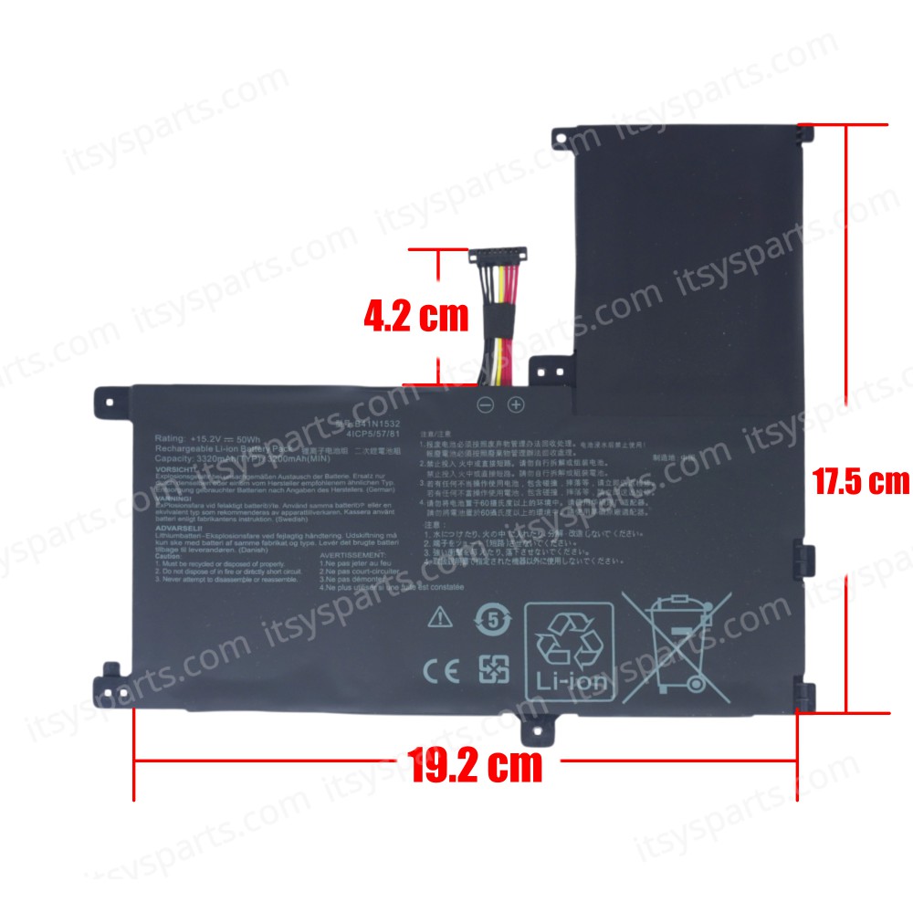 Laptop Battery for Asus Q504U Q504UA Q504UAK Q534UA Zenbook Flip UX560 UX560UA UX560UAK 0B200-02010100 0B200-02010400 B41N1532 15.2V 50Wh 3320mAh with cable 8pins ( SKU.1-BAT0882 )