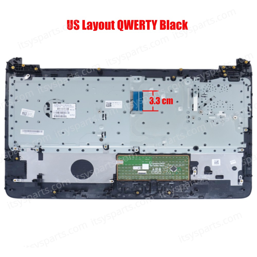 Laptop Keyboard Palmrest for HP 15-AY 15-BA 250 G5 255 G5 1AS22PA W4M43EA X6Y16LA 1LZ77EA 855027-031 US Black ( SKU.40293USPALM )