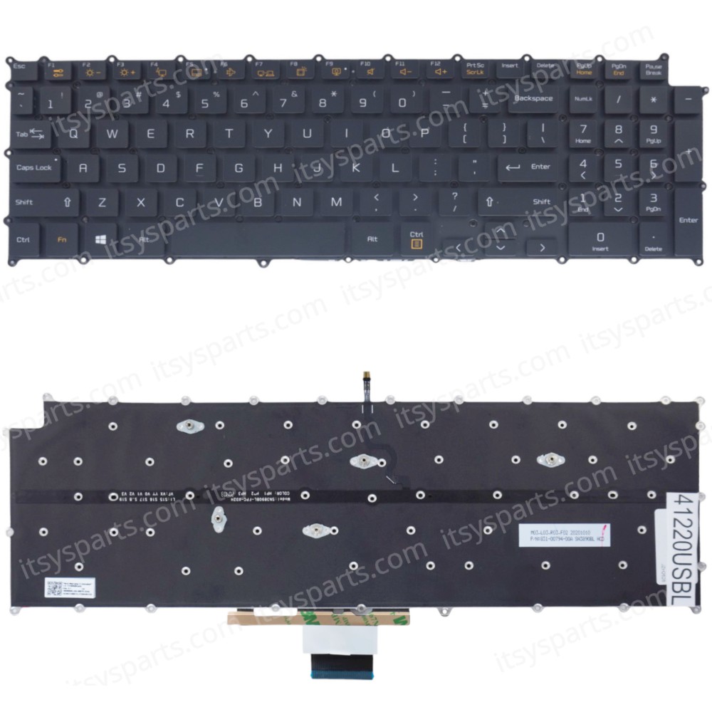 Laptop Keyboard for LG Gram 17Z90N 17Z90N-V 17Z90N-N 17U70P 17U70P-P 17UD70P SN3890BL US No Frame Backlight Black ( SKU.41220USBL )