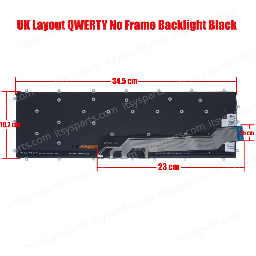 Laptop Keyboard for Dell Inspiron 3580 3581 3582 3583 3584 3585 3590 V154925BS1 082KD3 PK131Q01Q01 UK No Frame Backlight Black ( SKU.40380UKBACKLIT )