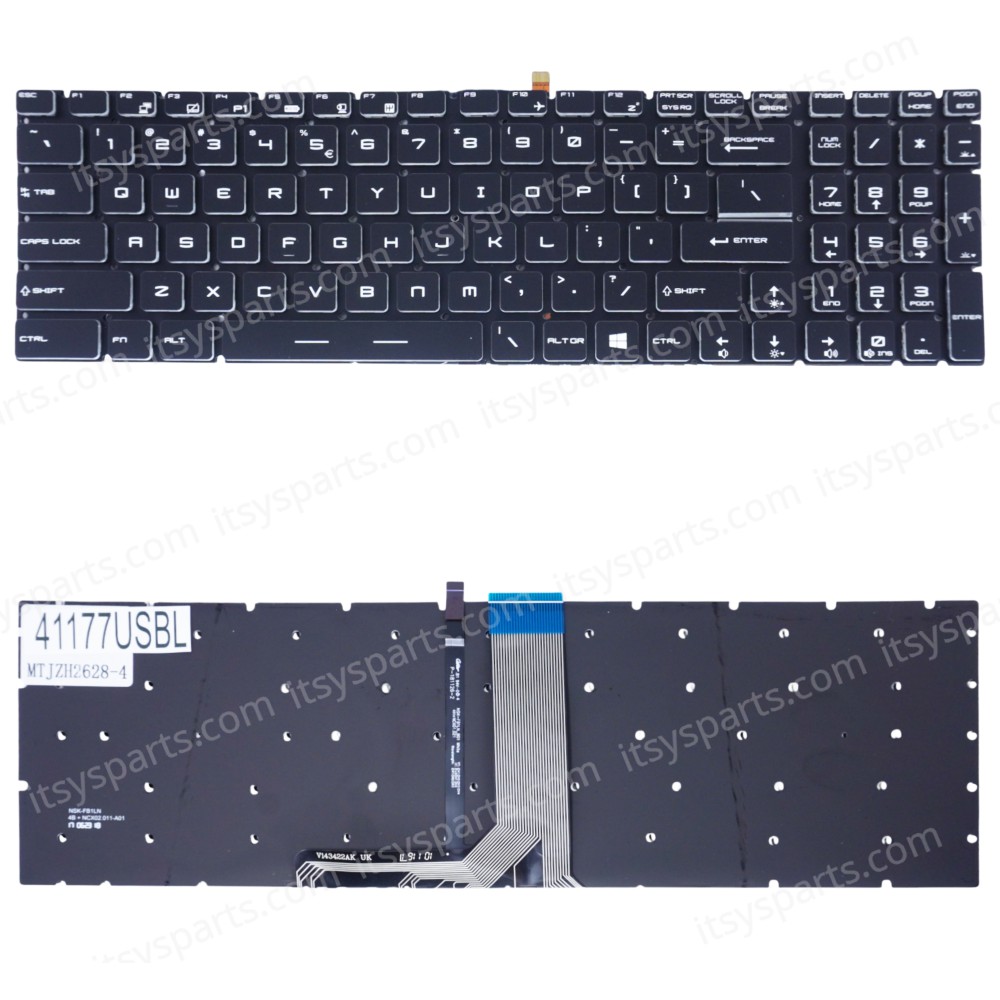 Laptop Keyboard for MSI Stealth Pro GS63 GS63VR 6RF 7RF Raider GE63 GE63VR GE73 GE73VR 6RF16H22 6RFAC16H22 MS-16K2 US No Frame RGB Backlight Βlack ( SKU.41177USBL )